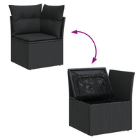 Thumbnail for 7-tlg. Garten-Sofagarnitur mit Kissen Schwarz Poly Rattan