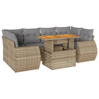 Thumbnail for 7-tlg. Garten-Sofagarnitur mit Kissen Beige Poly Rattan