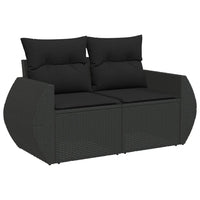 Thumbnail for 8-tlg. Garten-Sofagarnitur mit Kissen Schwarz Poly Rattan