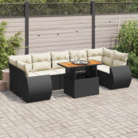 Thumbnail for 8-tlg. Garten-Sofagarnitur mit Kissen Schwarz Poly Rattan
