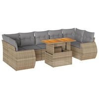 Thumbnail for 8-tlg. Garten-Sofagarnitur mit Kissen Beige Poly Rattan