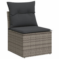 Thumbnail for 8-tlg. Garten-Sofagarnitur mit Kissen Grau Poly Rattan