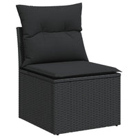 Thumbnail for 9-tlg. Garten-Sofagarnitur mit Kissen Schwarz Poly Rattan