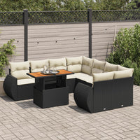 Thumbnail for 9-tlg. Garten-Sofagarnitur mit Kissen Schwarz Poly Rattan