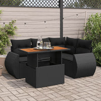 Thumbnail for 5-tlg. Garten-Sofagarnitur mit Kissen Schwarz Poly Rattan