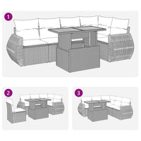 Thumbnail for 6-tlg. Garten-Sofagarnitur mit Kissen Beige Poly Rattan