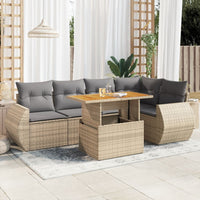 Thumbnail for 6-tlg. Garten-Sofagarnitur mit Kissen Beige Poly Rattan