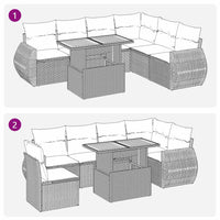 Thumbnail for 7-tlg. Garten-Sofagarnitur mit Kissen Beige Poly Rattan