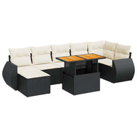 Thumbnail for 8-tlg. Garten-Sofagarnitur mit Kissen Schwarz Poly Rattan