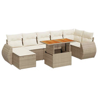 Thumbnail for 8-tlg. Garten-Sofagarnitur mit Kissen Beige Poly Rattan