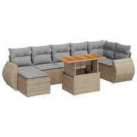 Thumbnail for 8-tlg. Garten-Sofagarnitur mit Kissen Beige Poly Rattan