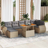 Thumbnail for 8-tlg. Garten-Sofagarnitur mit Kissen Beige Poly Rattan
