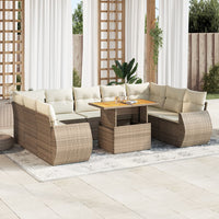 Thumbnail for 10-tlg. Garten-Sofagarnitur mit Kissen Beige Poly Rattan