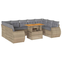 Thumbnail for 10-tlg. Garten-Sofagarnitur mit Kissen Beige Poly Rattan