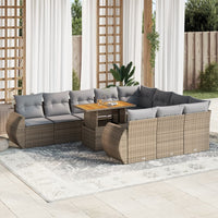 Thumbnail for 11-tlg. Garten-Sofagarnitur mit Kissen Beige Poly Rattan