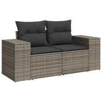 Thumbnail for 5-tlg. Garten-Sofagarnitur mit Kissen Grau Poly Rattan