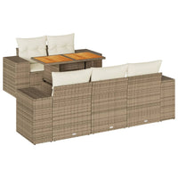 Thumbnail for 6-tlg. Garten-Sofagarnitur mit Kissen Beige Poly Rattan