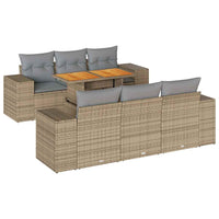 Thumbnail for 7-tlg. Garten-Sofagarnitur mit Kissen Beige Poly Rattan