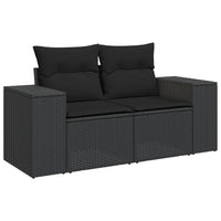Thumbnail for 7-tlg. Garten-Sofagarnitur mit Kissen Schwarz Poly Rattan