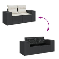 Thumbnail for 7-tlg. Garten-Sofagarnitur mit Kissen Schwarz Poly Rattan