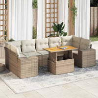 Thumbnail for 8-tlg. Garten-Sofagarnitur mit Kissen Beige Poly Rattan