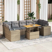 Thumbnail for 8-tlg. Garten-Sofagarnitur mit Kissen Beige Poly Rattan