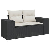 Thumbnail for 9-tlg. Garten-Sofagarnitur mit Kissen Schwarz Poly Rattan