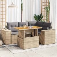 Thumbnail for 5-tlg. Garten-Sofagarnitur mit Kissen Beige Poly Rattan