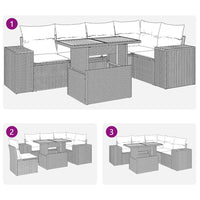Thumbnail for 6-tlg. Garten-Sofagarnitur mit Kissen Schwarz Poly Rattan