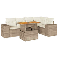 Thumbnail for 6-tlg. Garten-Sofagarnitur mit Kissen Beige Poly Rattan