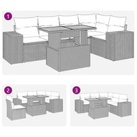 Thumbnail for 6-tlg. Garten-Sofagarnitur mit Kissen Beige Poly Rattan