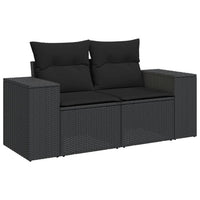 Thumbnail for 7-tlg. Garten-Sofagarnitur mit Kissen Schwarz Poly Rattan
