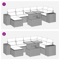 Thumbnail for 8-tlg. Garten-Sofagarnitur mit Kissen Schwarz Poly Rattan