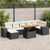 Thumbnail for 8-tlg. Garten-Sofagarnitur mit Kissen Schwarz Poly Rattan