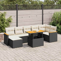 Thumbnail for 8-tlg. Garten-Sofagarnitur mit Kissen Schwarz Poly Rattan
