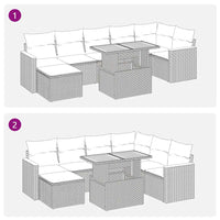Thumbnail for 8-tlg. Garten-Sofagarnitur mit Kissen Beige Poly Rattan Akazie