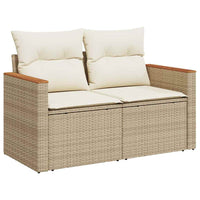 Thumbnail for 11-tlg. Garten-Sofagarnitur mit Kissen Beige Poly Rattan Akazie