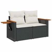 Thumbnail for 7-tlg. Garten-Sofagarnitur mit Kissen Schwarz Poly Rattan