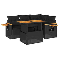 Thumbnail for 4-tlg. Garten-Sofagarnitur mit Kissen Schwarz Poly Rattan