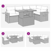 Thumbnail for 5-tlg. Garten-Sofagarnitur mit Kissen Beige Poly Rattan Akazie