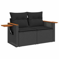 Thumbnail for 9-tlg. Garten-Sofagarnitur mit Kissen Schwarz Poly Rattan