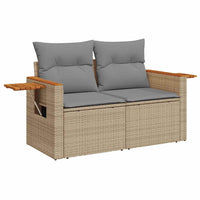 Thumbnail for 7-tlg. Garten-Sofagarnitur mit Kissen Beige Poly Rattan Akazie