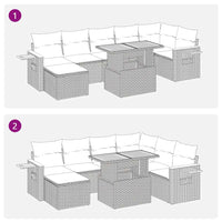 Thumbnail for 8-tlg. Garten-Sofagarnitur mit Kissen Schwarz Poly Rattan