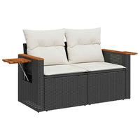 Thumbnail for 8-tlg. Garten-Sofagarnitur mit Kissen Schwarz Poly Rattan