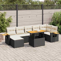Thumbnail for 8-tlg. Garten-Sofagarnitur mit Kissen Schwarz Poly Rattan