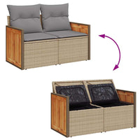 Thumbnail for 6-tlg. Garten-Sofagarnitur mit Kissen Beige Poly Rattan Akazie