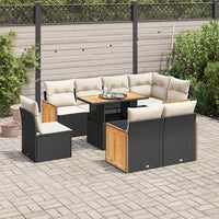 Thumbnail for 9-tlg. Garten-Sofagarnitur mit Kissen Schwarz Poly Rattan