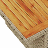 Thumbnail for 9-tlg. Garten-Sofagarnitur mit Kissen Beige Poly Rattan Akazie