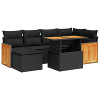 Thumbnail for 8-tlg. Garten-Sofagarnitur mit Kissen Schwarz Poly Rattan