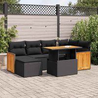 Thumbnail for 8-tlg. Garten-Sofagarnitur mit Kissen Schwarz Poly Rattan